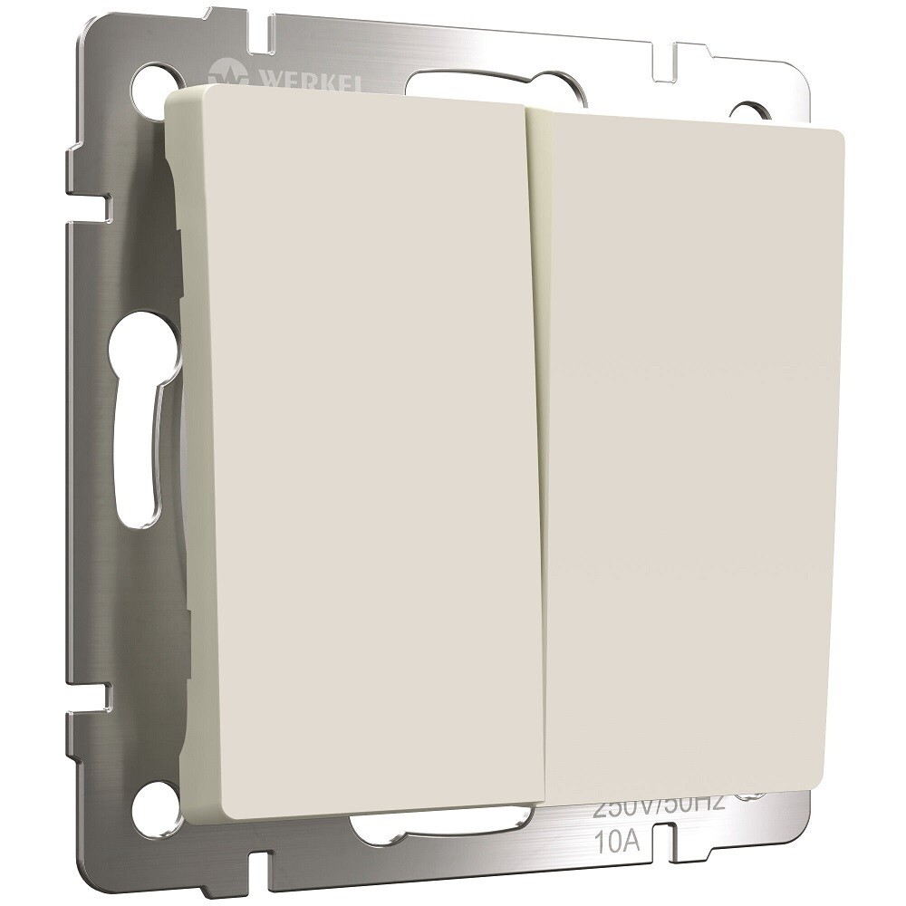 Выключатель Werkel двухклавишный встраиваемый айвори матовый проходной (a059281)