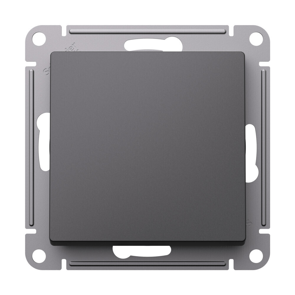 Выключатель Systeme Electric AtlasDesign одноклавишный встраиваемый базальт с самовозвратом (ATN001415)