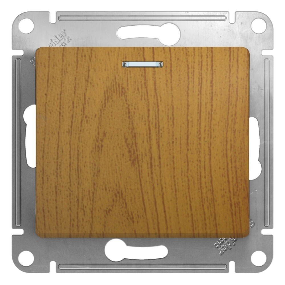 Выключатель Systeme Electric Glossa одноклавишный встраиваемый дуб с подсветкой (GSL000513)