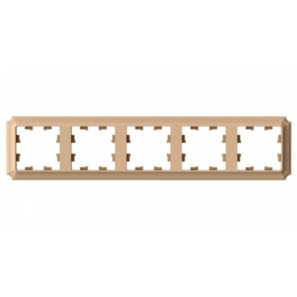 Рамка Systeme Electric AtlasDesign Antique пятиместная песочная (ATN101205)