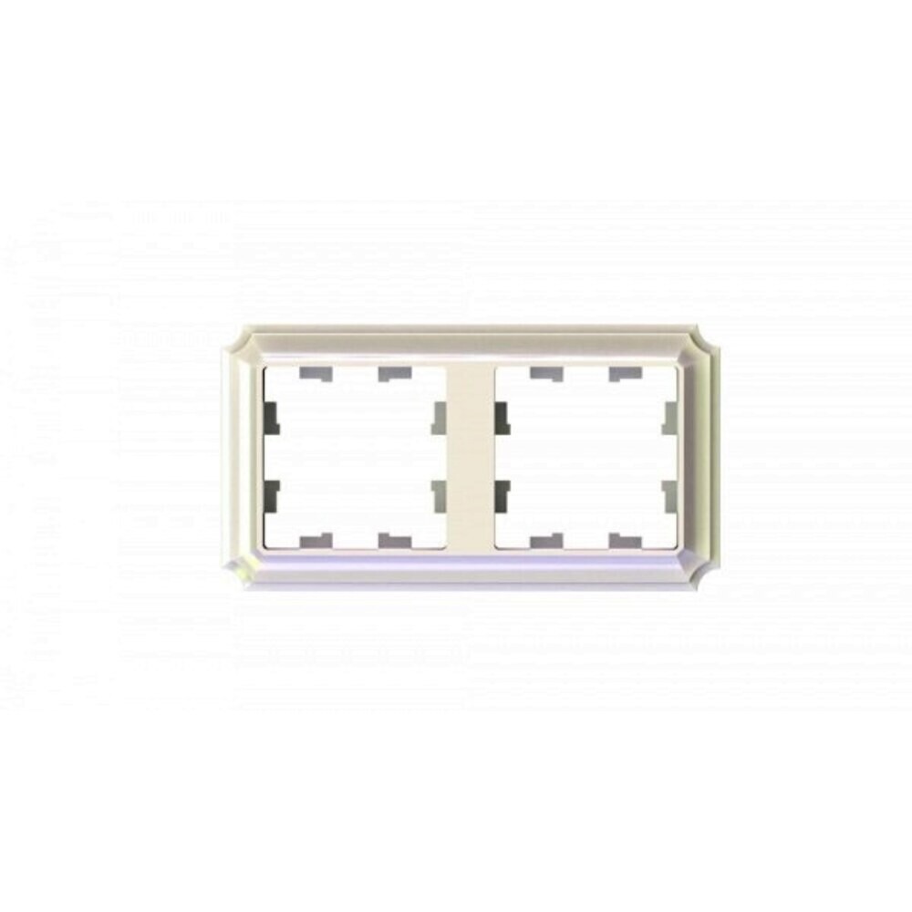 Рамка Systeme Electric AtlasDesign Antique двухместная жемчуг (ATN100402)