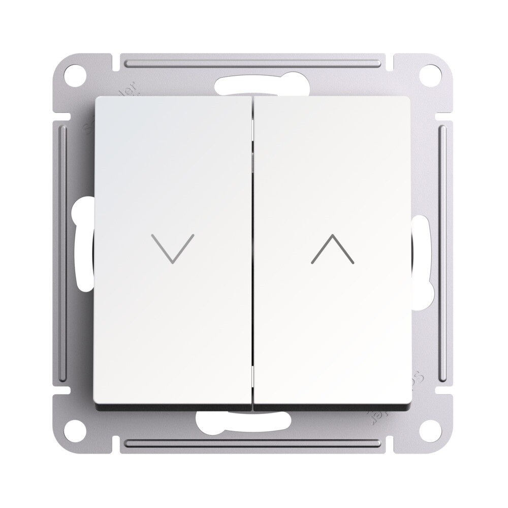 Выключатель жалюзи Systeme Electric AtlasDesign двухклавишный встраиваемый жемчуг (ATN000419)