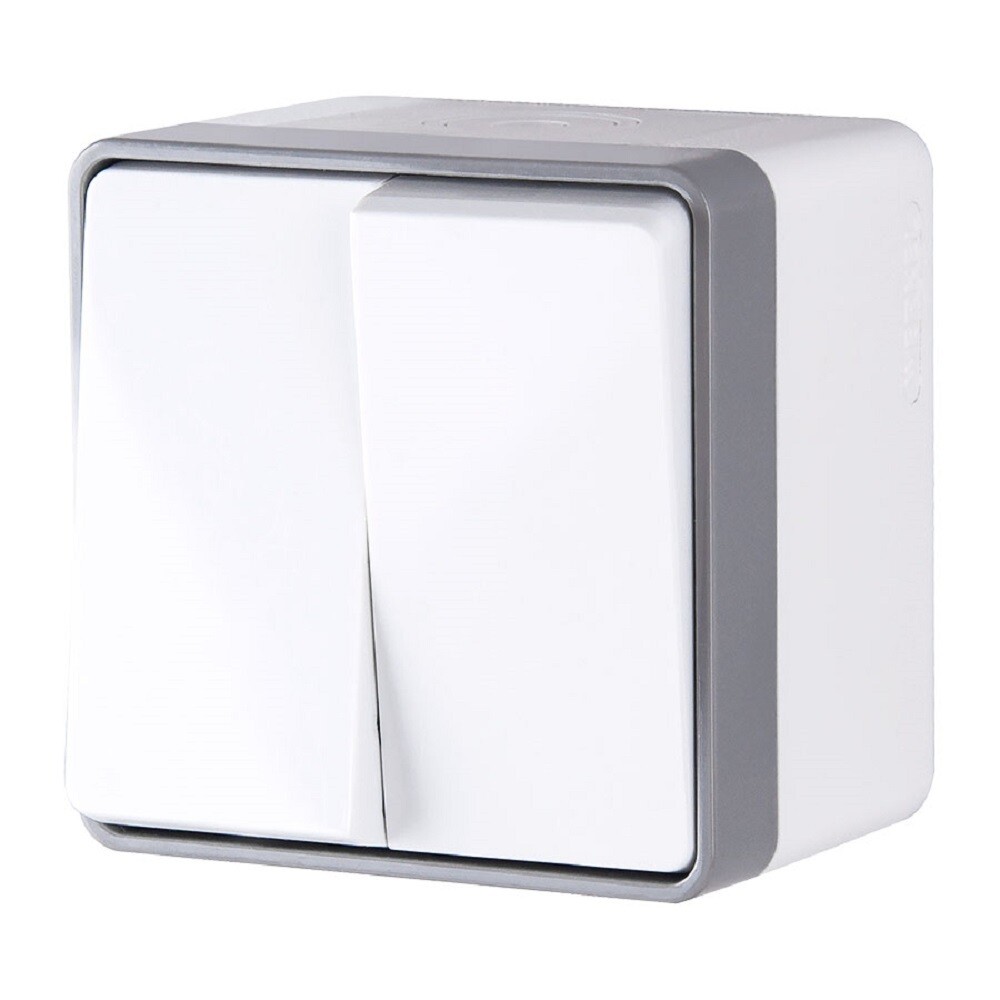 Выключатель Werkel Gallant двухклавишный накладной белый (a036774)