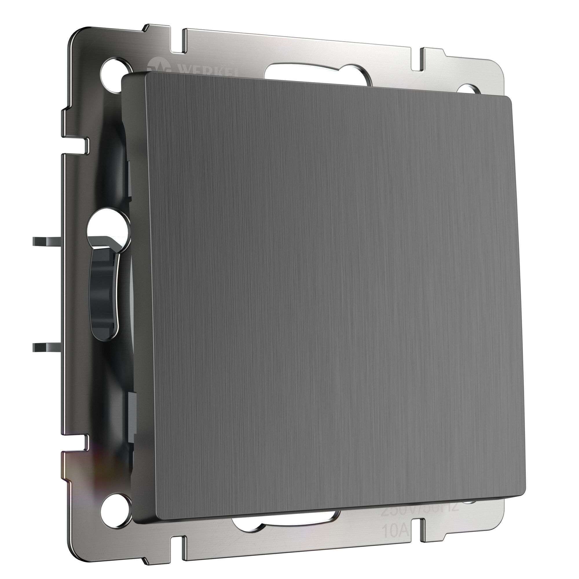 Выключатель Werkel одноклавишный встраиваемый графит рифленый (a050755)