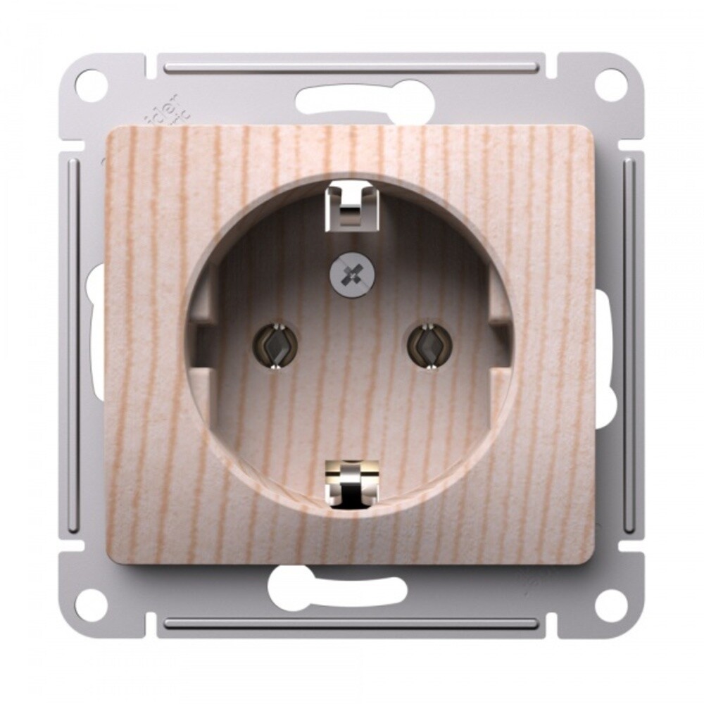 Розетка Systeme Electric Glossa встраиваемая сосна (SE GSL001543)