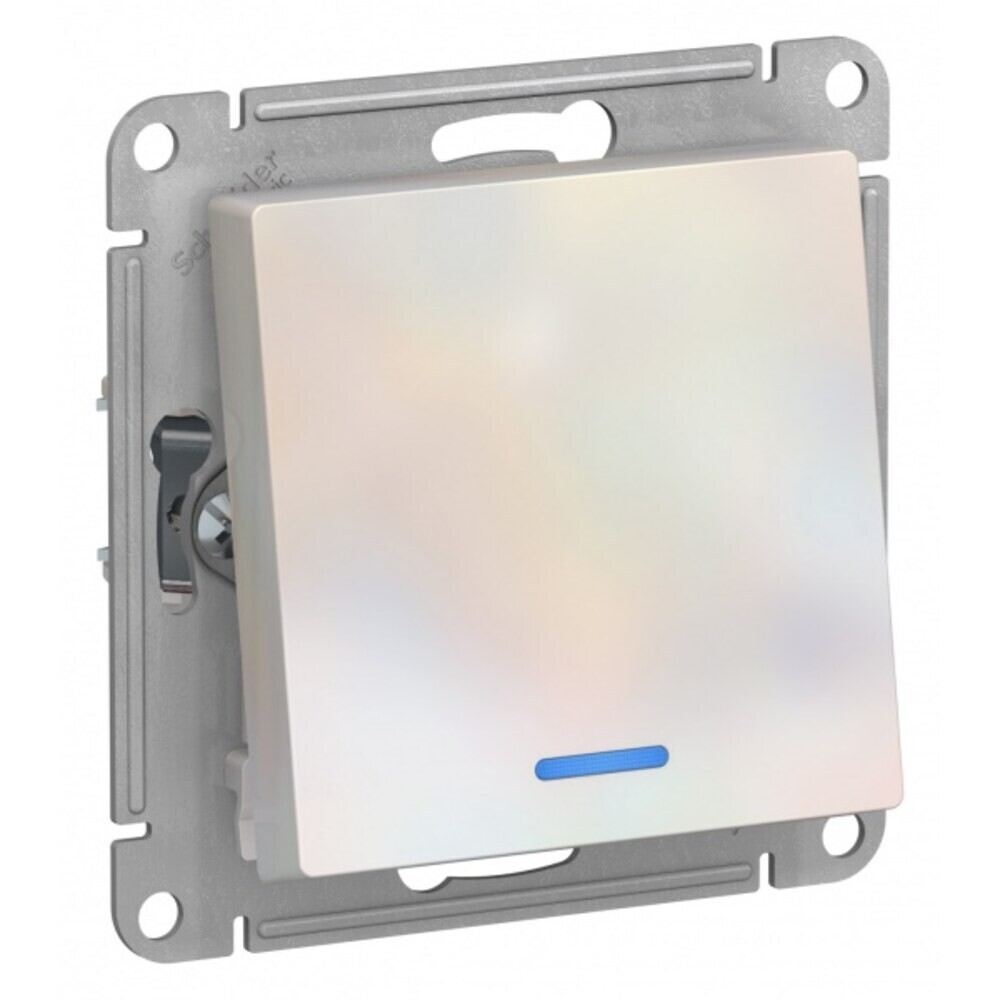Переключатель Systeme Electric AtlasDesign одноклавишный встраиваемый жемчуг с подсветкой (ATN000463)