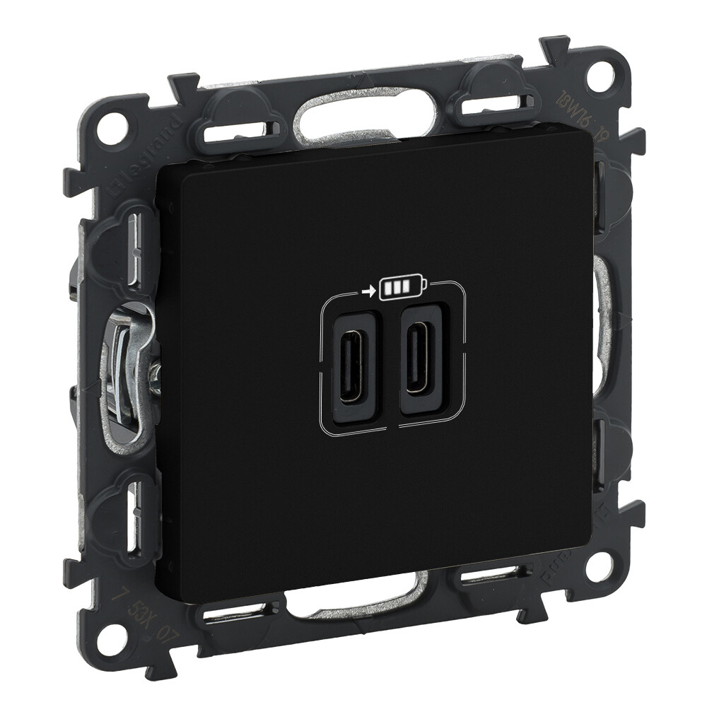 Розетка USB Legrand Valena Life встраиваемая антрацит 2хUSB Type-C (756307)