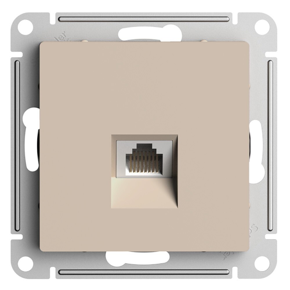 Розетка компьютерная Systeme Electric AtlasDesign встраиваемая песочная RJ45 (ATN001286)