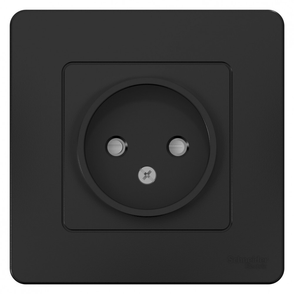 Розетка Systeme Electric Blanca встраиваемая антрацит со шторками (BLNRS000116)