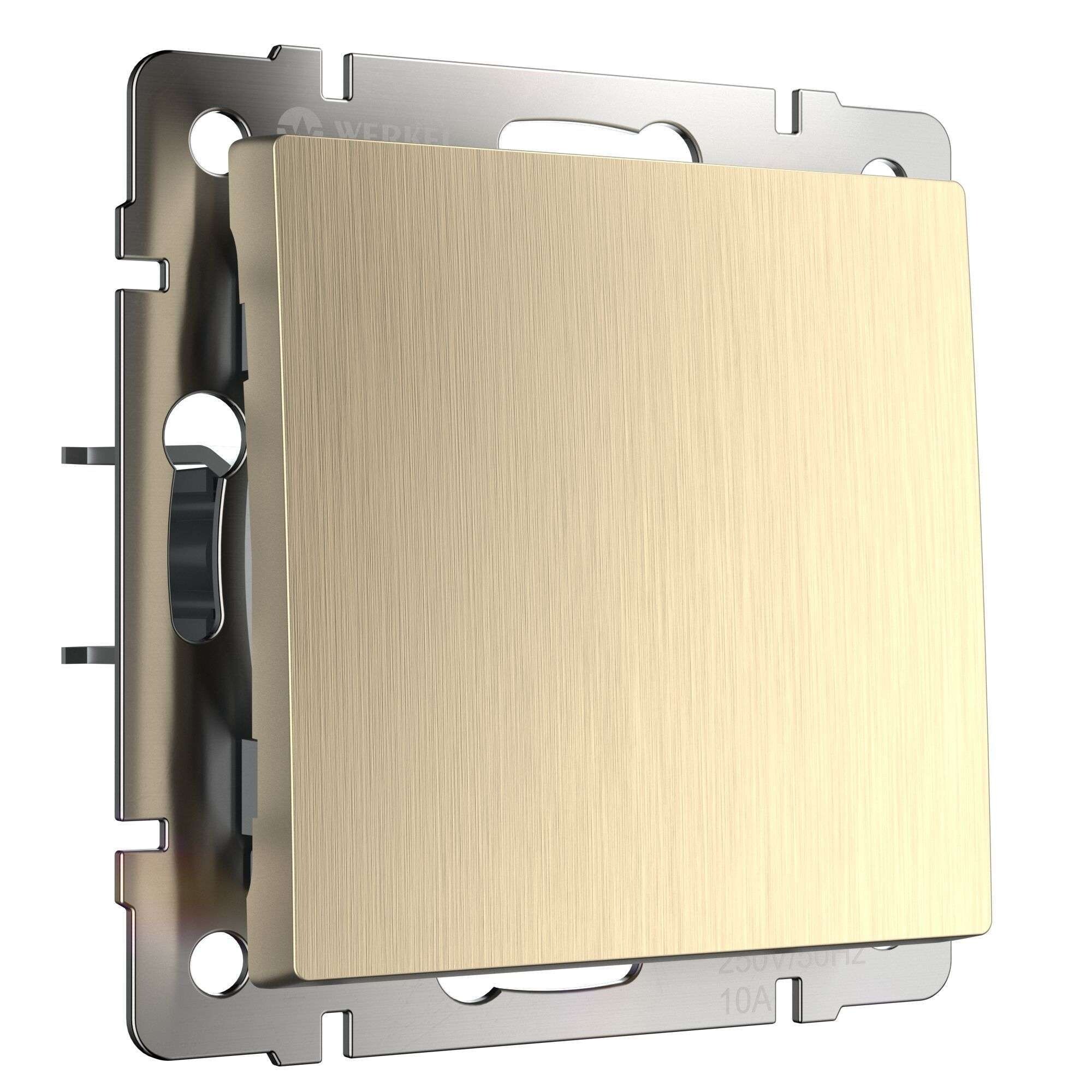 Выключатель Werkel одноклавишный встраиваемый шампань рифленый (a051426)